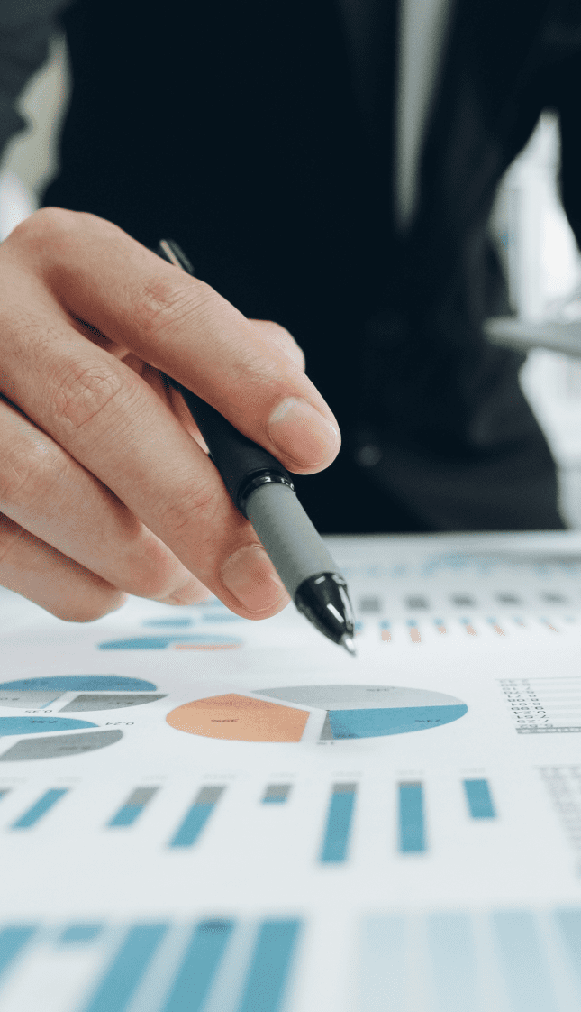 analyst reading a report