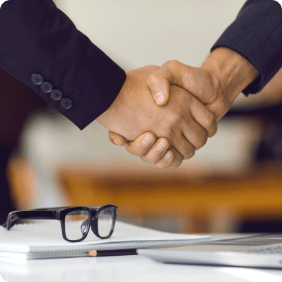 two men shaking hands