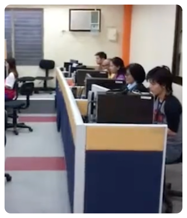 employees of a rural bpo building